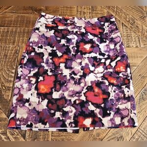 Ann Taylor Petite Pencil Skirt Watercolor Purple and Pink Size 00P